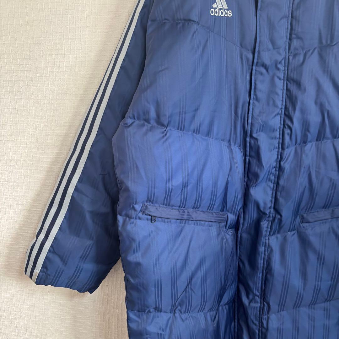 アディダス　ベンチコート　ロング　M ダウンコート　三本ライン スポーツウェア