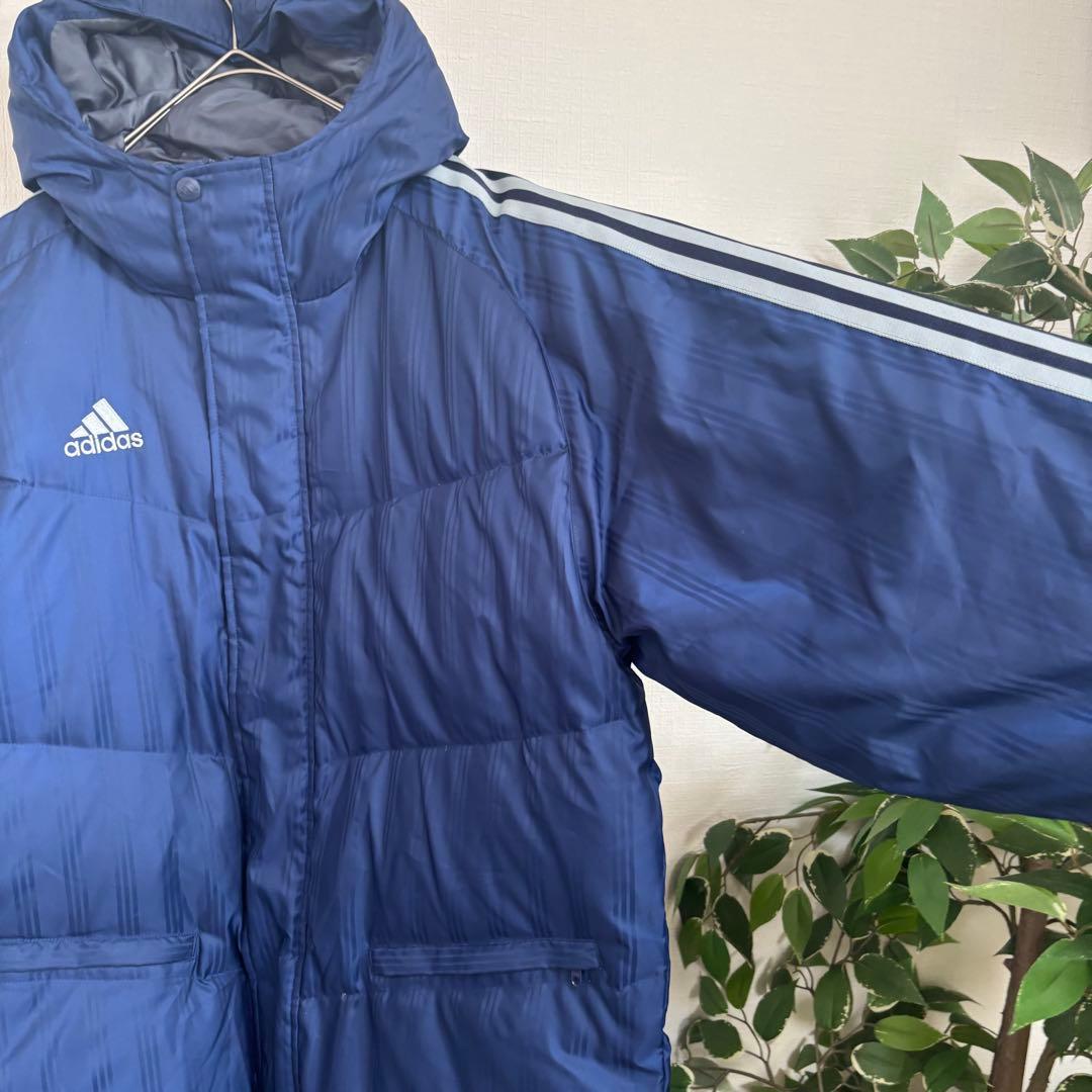 アディダス　ベンチコート　ロング　M ダウンコート　三本ライン スポーツウェア