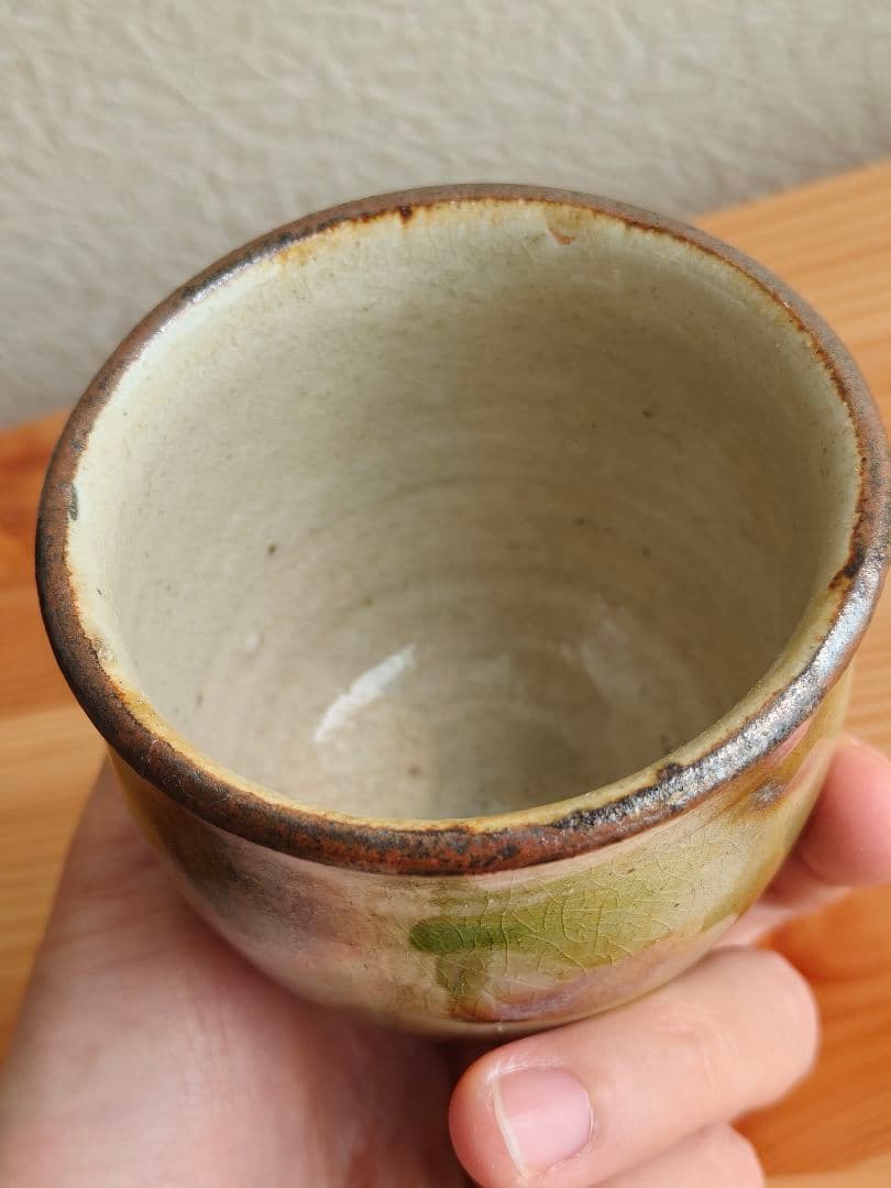 金城次郎　壺屋時代　点打　湯呑　民芸　やちむん