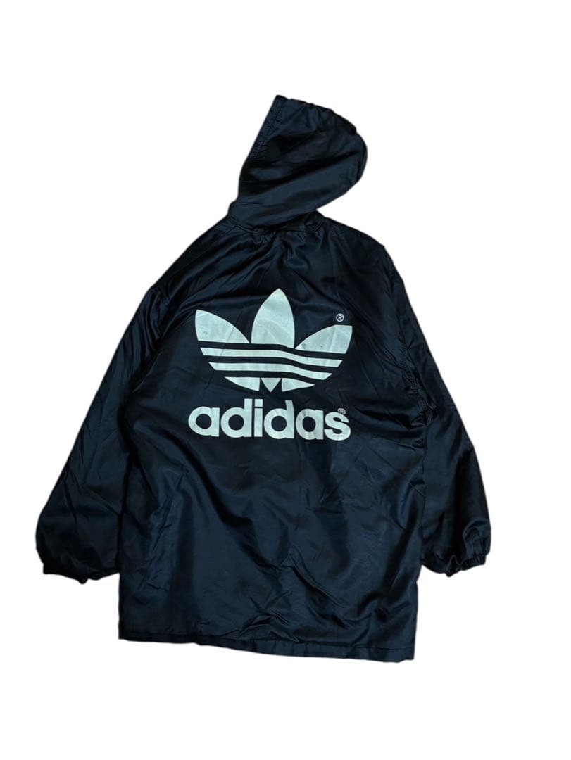 希少00s adidas OLDトレフォイル　ビッグロゴボアベンチコート古着屋