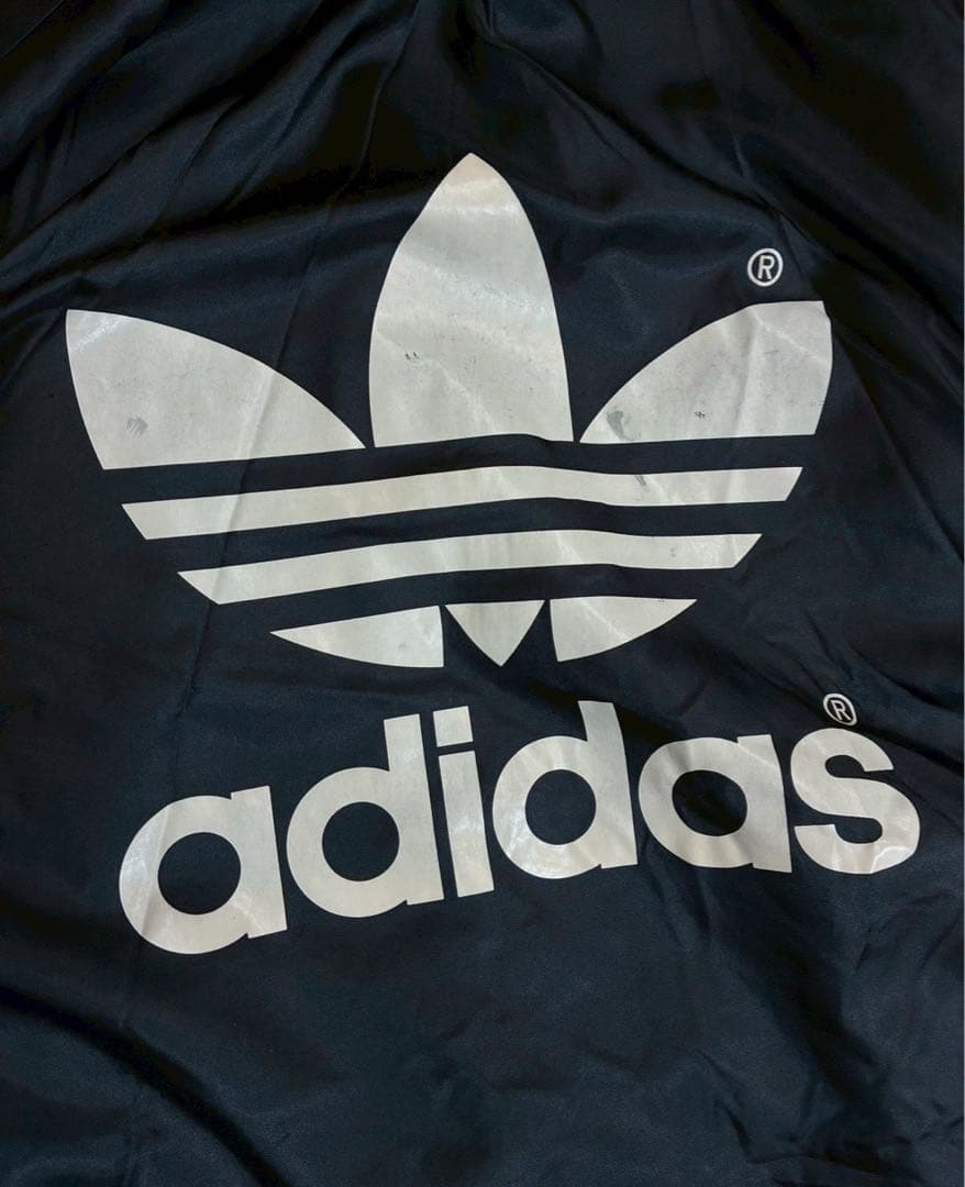 希少00s adidas OLDトレフォイル　ビッグロゴボアベンチコート古着屋
