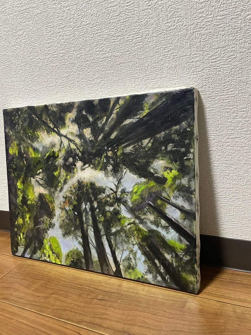 逆光　油彩画