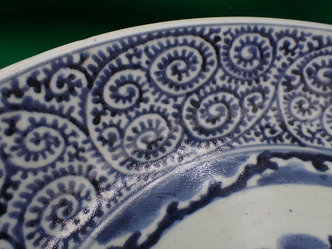 骨董品 古伊万里 タコ唐草 大皿 享保