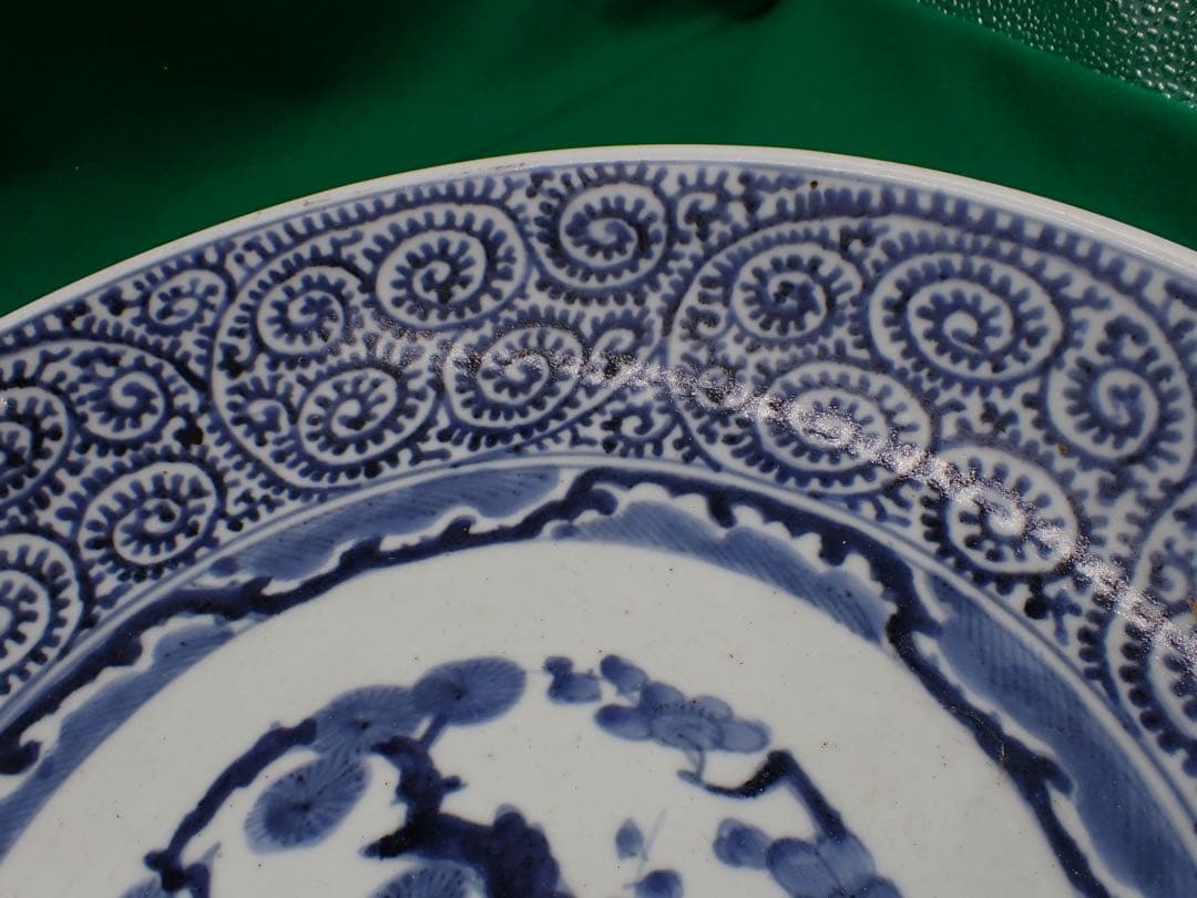 骨董品 古伊万里 タコ唐草 大皿 享保