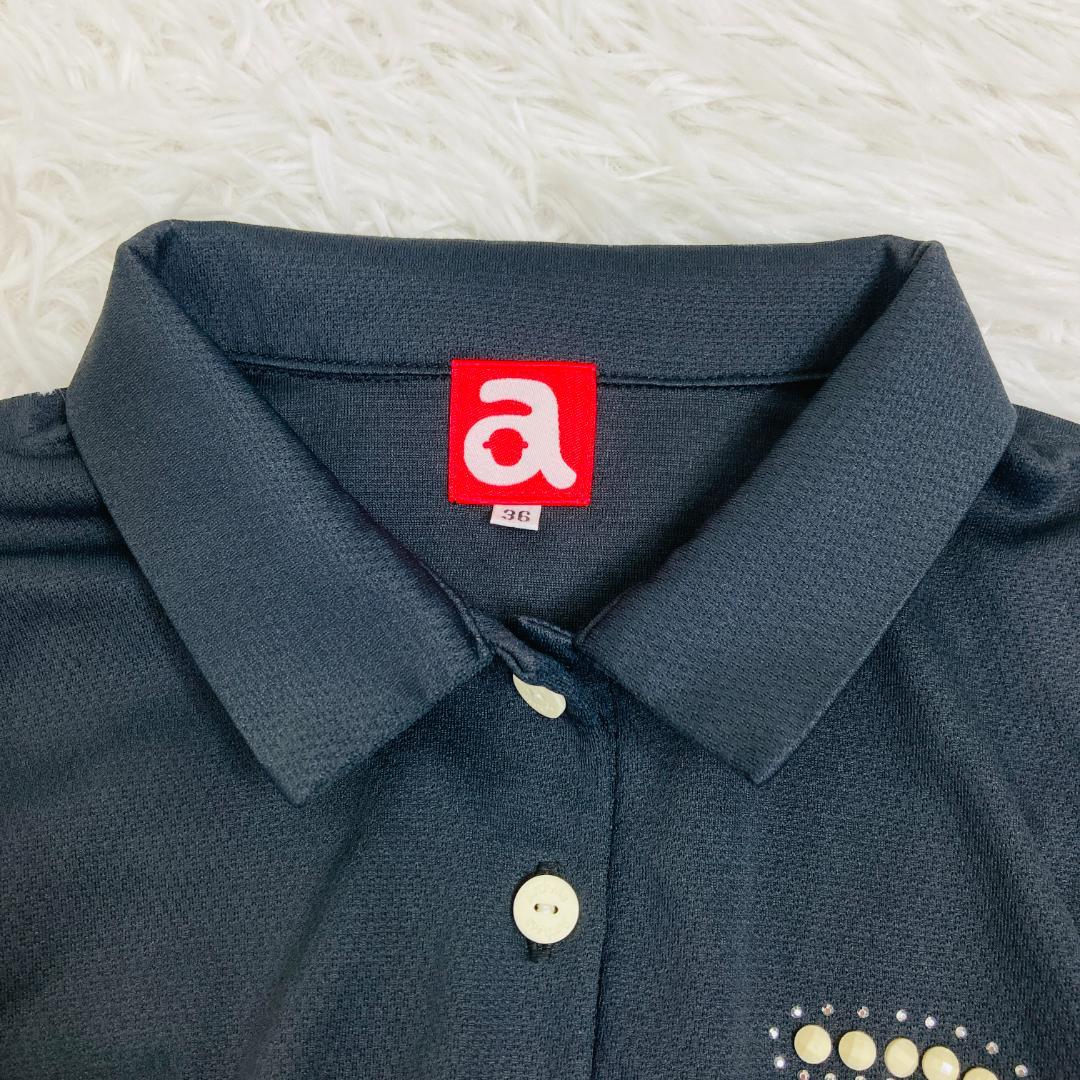 【美品】アルチビオ archivio ノースリーブ ポロシャツ ビジュー 36