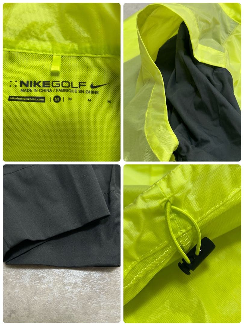 未使用級 Nike Golf 蛍光イエロー ジャケット M ウインドジャケット