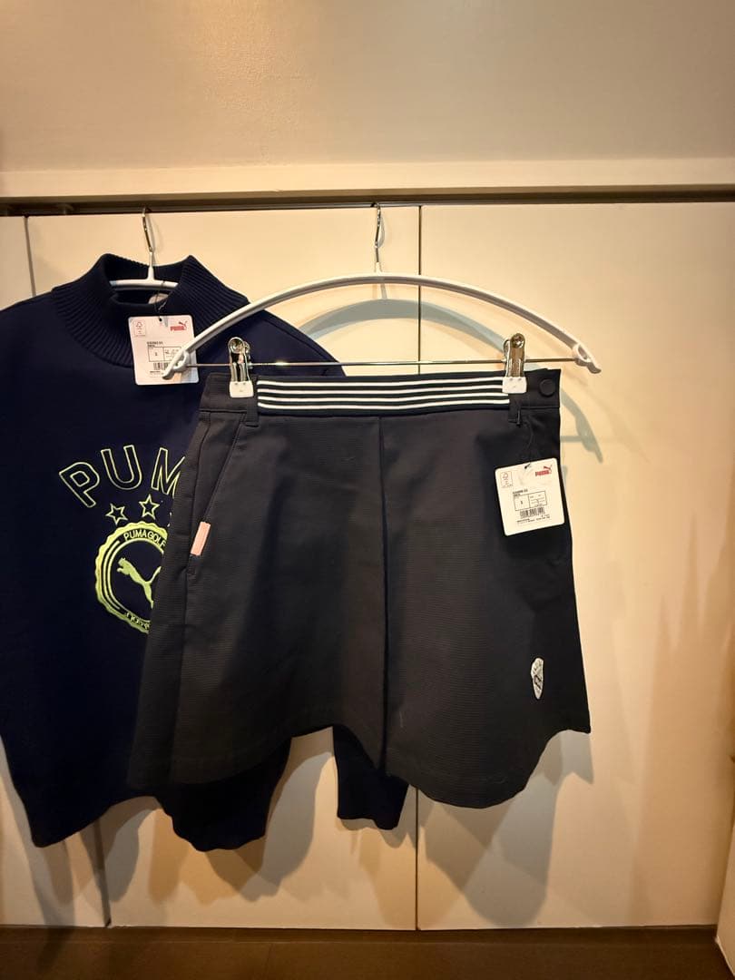 PUMA ゴルフ セーター スカート セット S ネイビー