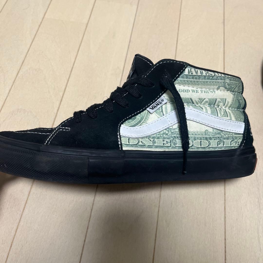 Supreme Vansコラボ　ブラック マネーデザイン　27.5cm