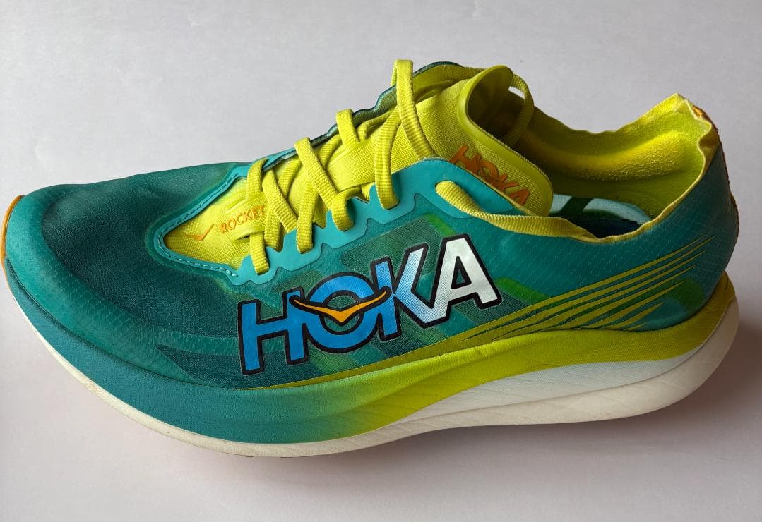 【美品】HOKA Rocket X2 ランニングシューズ 青/黄 27.5cm