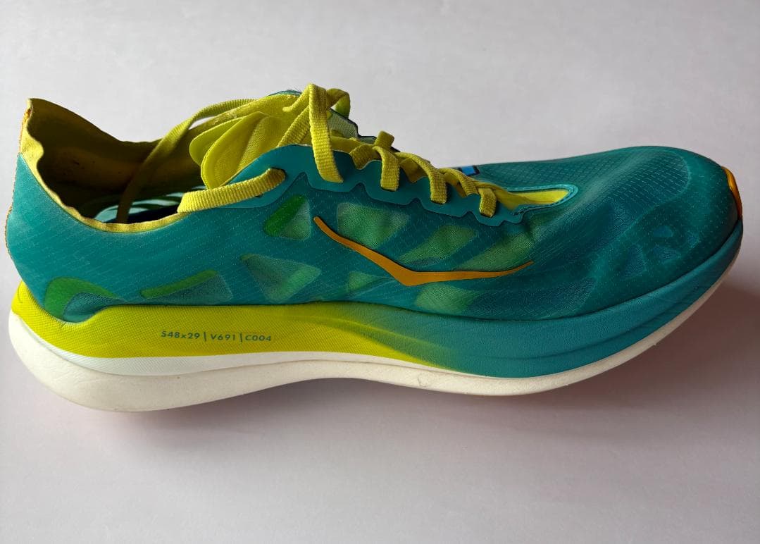 【美品】HOKA Rocket X2 ランニングシューズ 青/黄 27.5cm