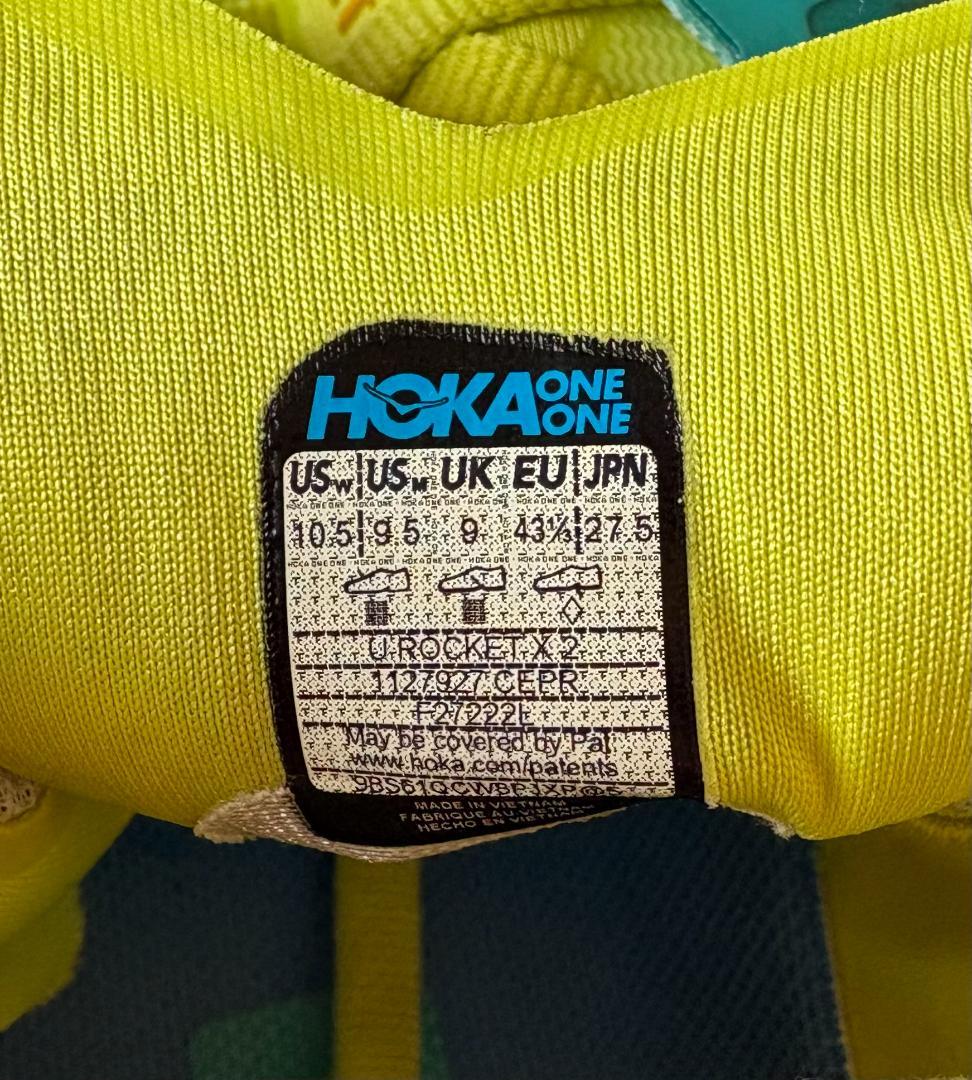 【美品】HOKA Rocket X2 ランニングシューズ 青/黄 27.5cm