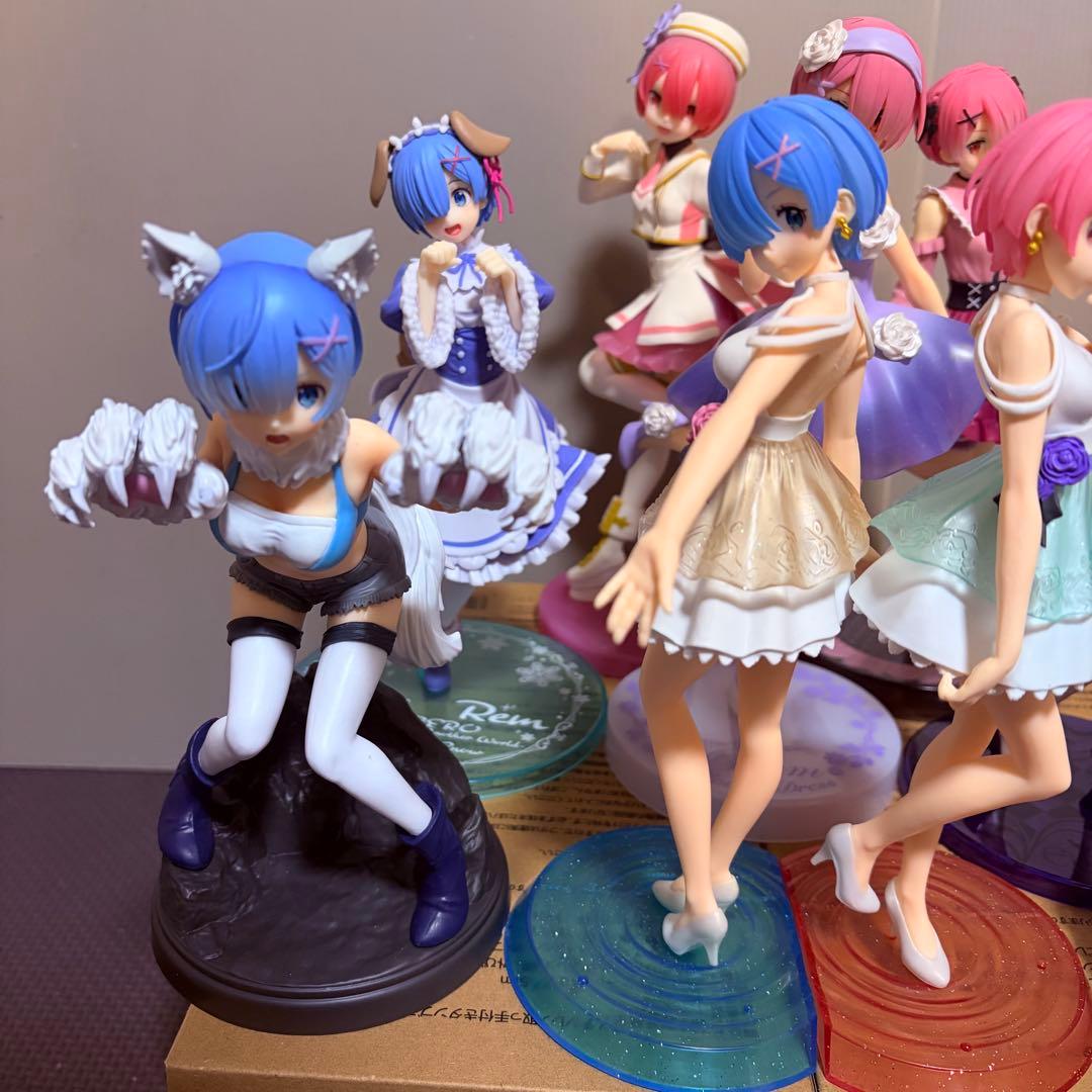 Re:ゼロから始める異世界生活　箱無しフィギュア9体セット　ラム　レム　エキドナ