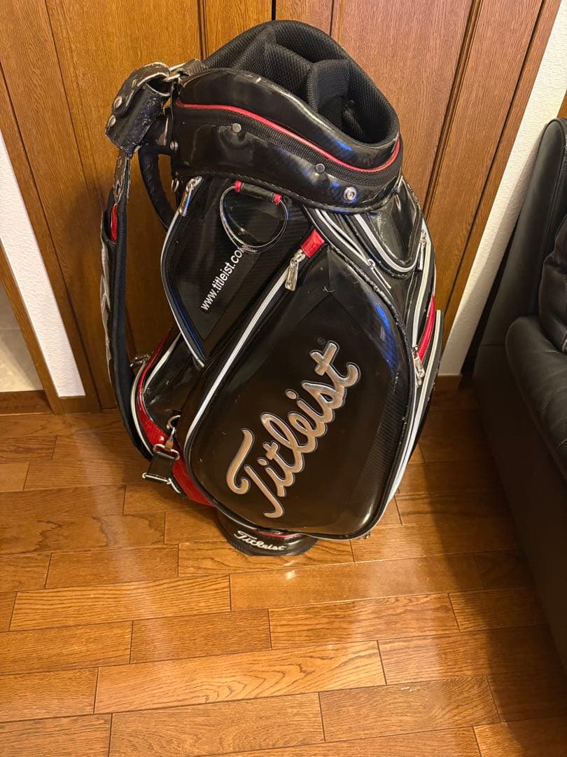 Titleist キャディバッグ ブラック/レッド　タイトリスト