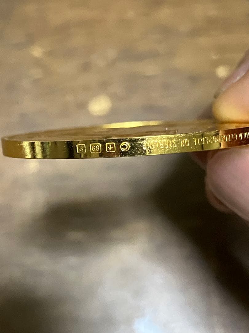 フランクリンミント社製ベルリンの壁崩壊記念メダル。sv925 24金メッキ。
