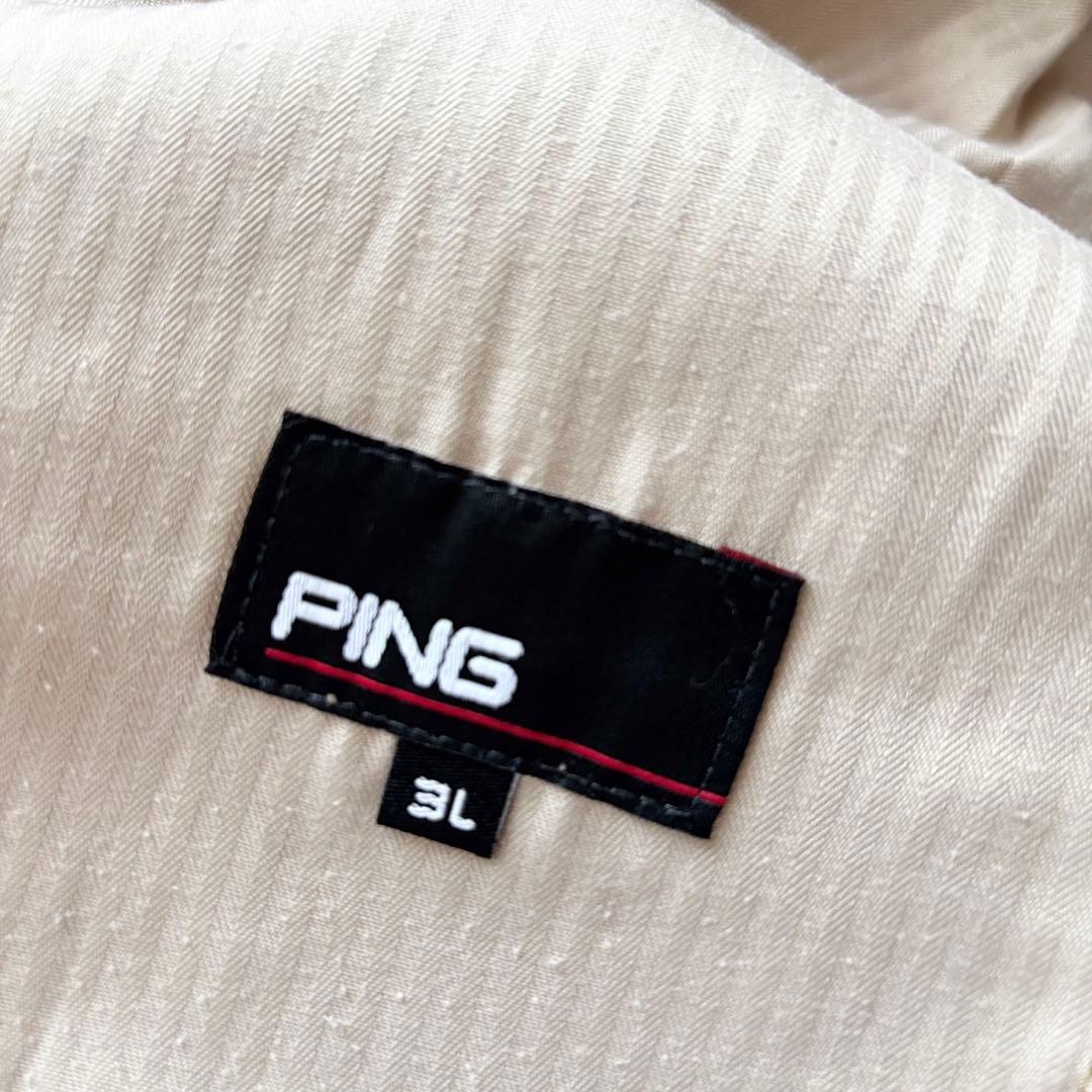 PING ピンアパレル ストレッチロングパンツ ロゴワッペン 3L 大きいサイズ