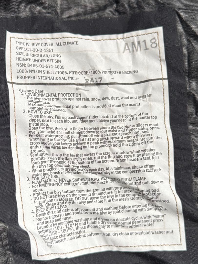 【セール中】USMC 実物 寝袋4点セット 新品未使用