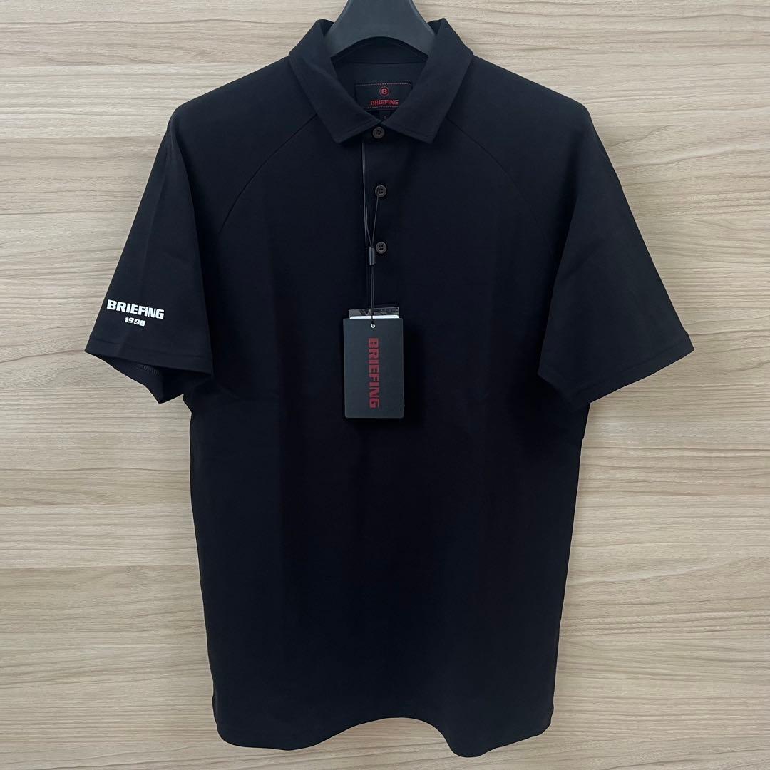 新品★23,100円 BRIEFINGゴルフ半袖ポロシャツ バックロゴ黒メンズS
