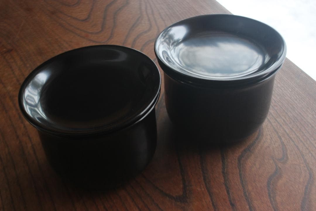 時代逸品！品のある羽反りデザインに時代黒漆の美しい蕎麦椀2点（検京塗懐石椀輪島塗