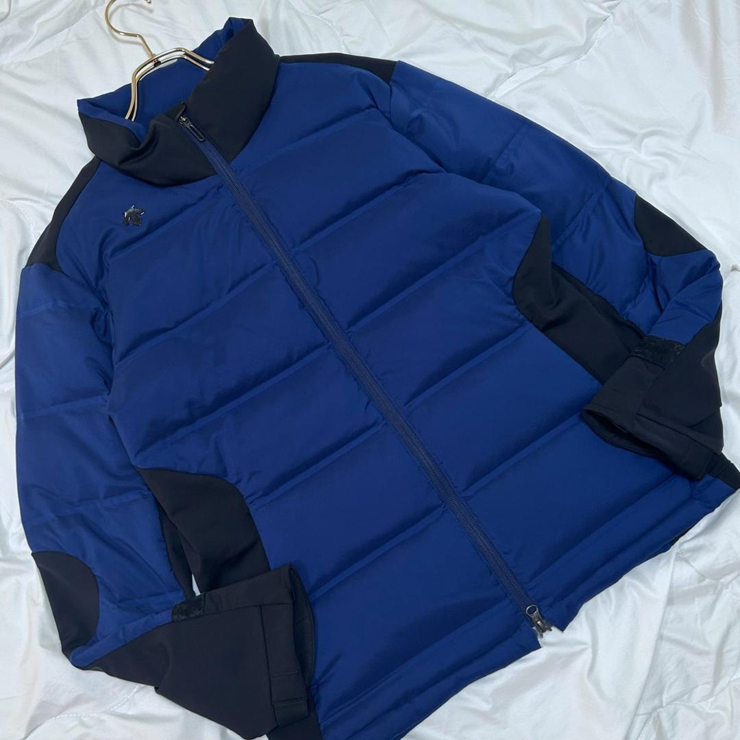 美品 DESCENTE GOLF デサントゴルフ 接結ボーダー ダウンジャケット