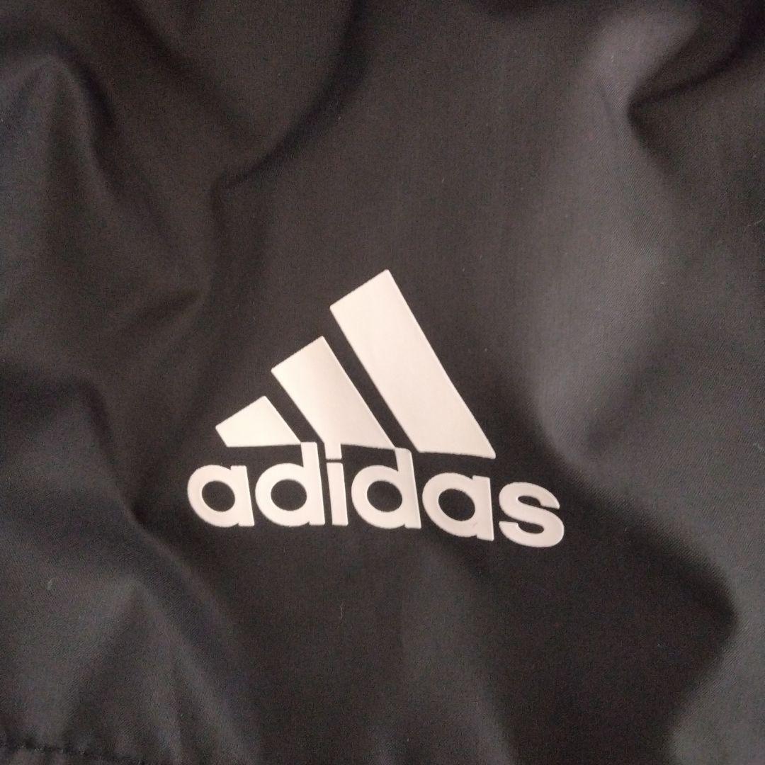 adidas フリース内側 ベンチコート 黒/赤　裏ボア　160㎝