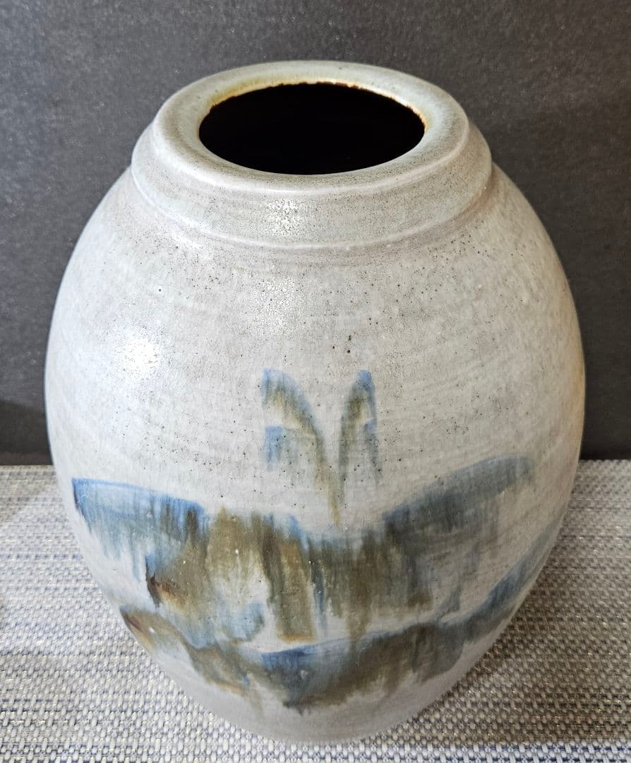 【真作保証❗】文化勲章受章作家　 日本芸術院会員　楠部 彌弌　刷毛目釉彩　 花瓶