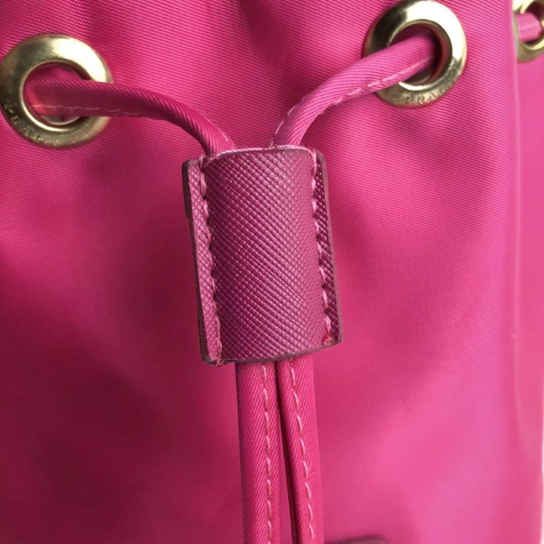 PRADA ノベルティ 巾着型 ナイロン ポーチ ピンク