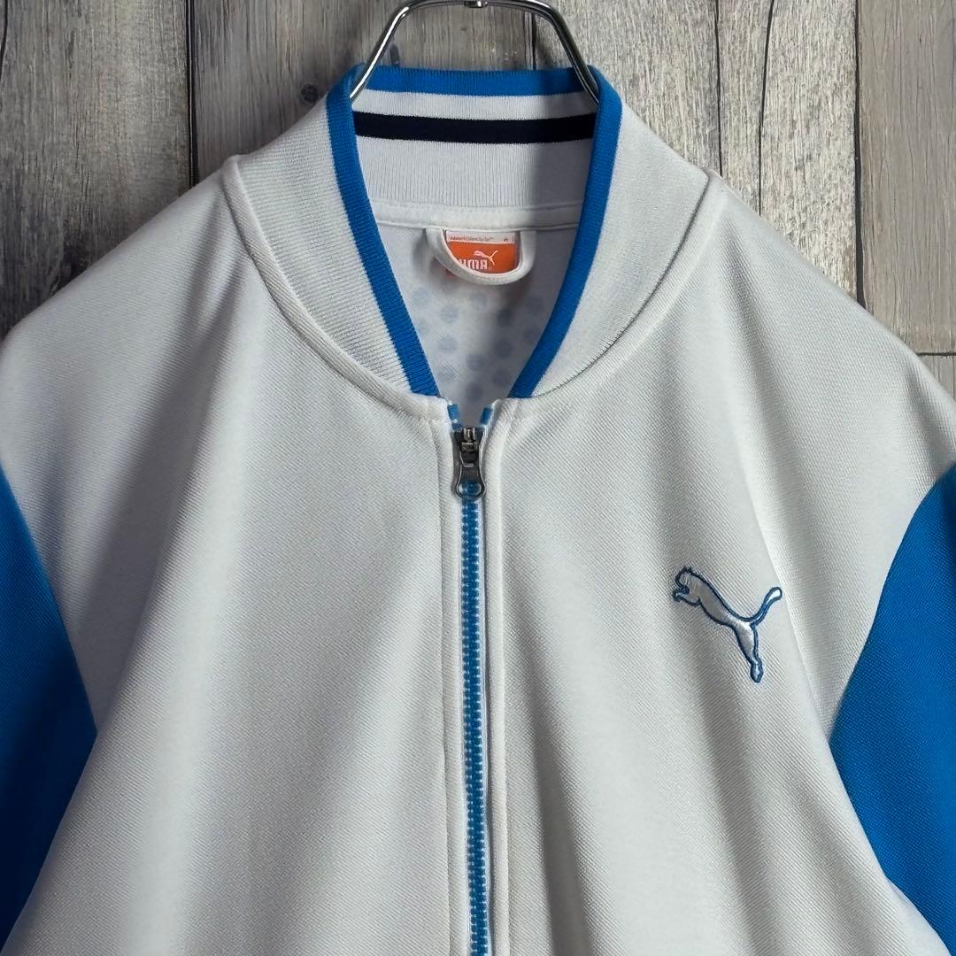 プーマ　PUMA GOLF ジャケット ジップアップ　ホワイト/ブルー　M