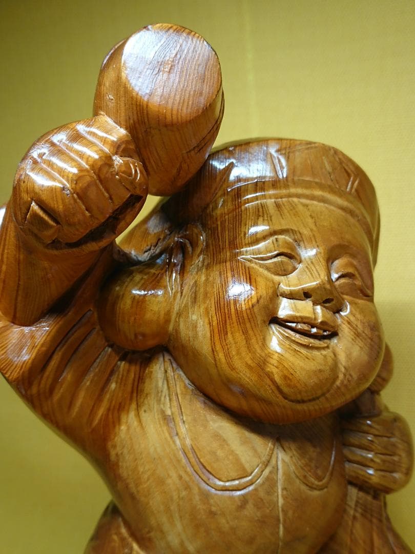 【美品】大黒様　木彫　人形　七福神　置物　インテリア　工芸品　美術品　A1090