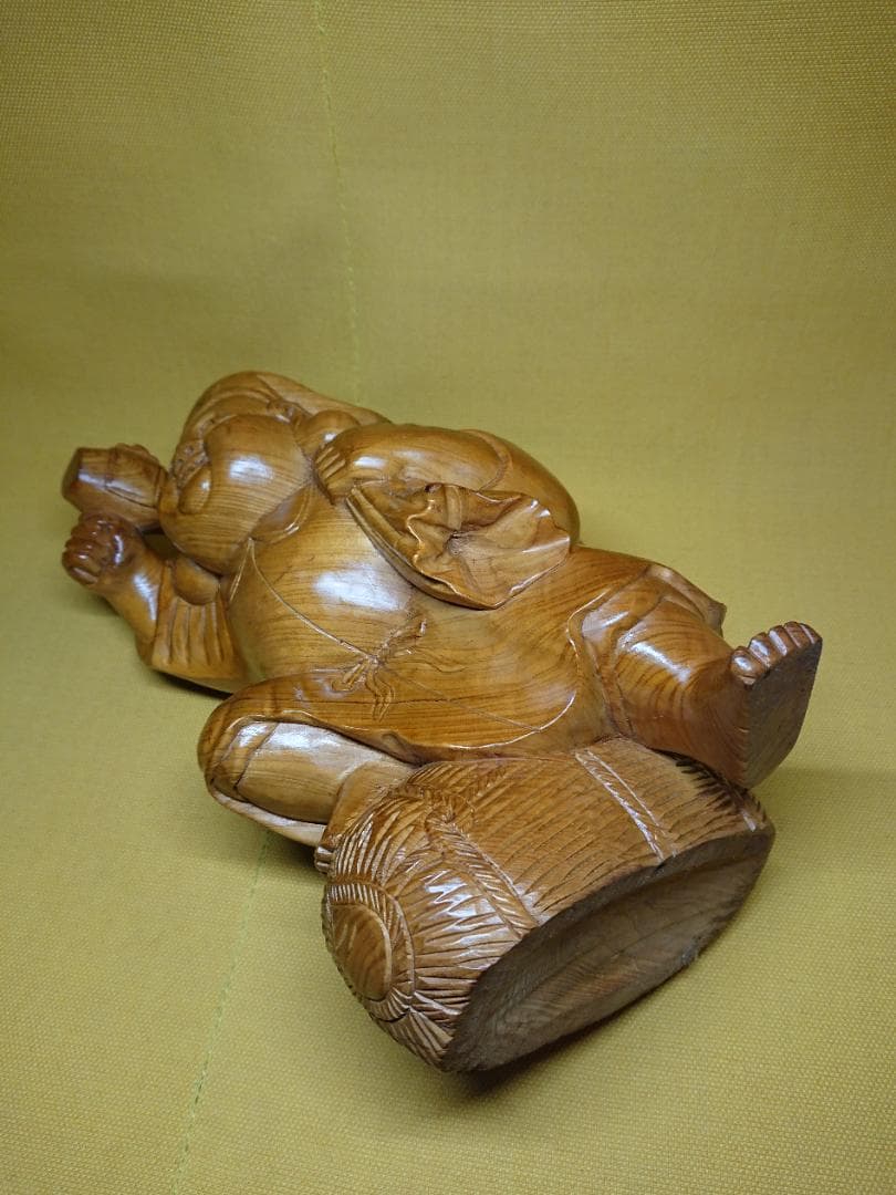 【美品】大黒様　木彫　人形　七福神　置物　インテリア　工芸品　美術品　A1090