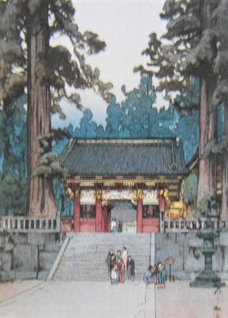 吉田博、【東照宮】、希少な額装用画集より、美品、日本人画家、新品額装付