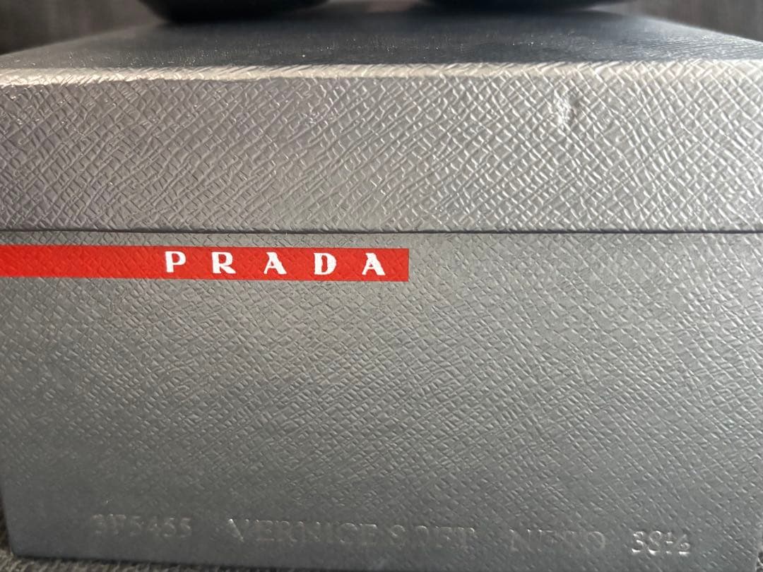 難あり　PRADA リボン付きバレエシューズ ブラック　38.5 24cm