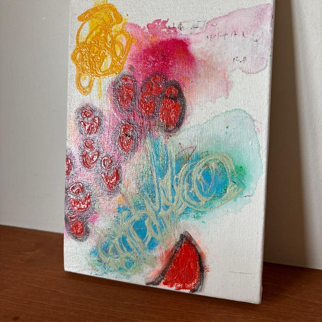 【お値下げしました】北村直登　原画　花　小型 色彩豊か