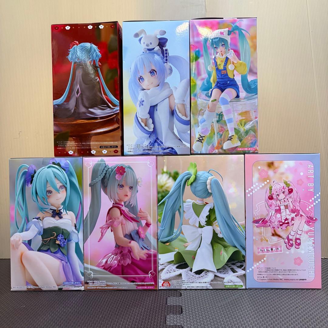 ぬーどるストッパーセット2 初音ミク　フィギュア　7体セット　クローバー　雪ミク