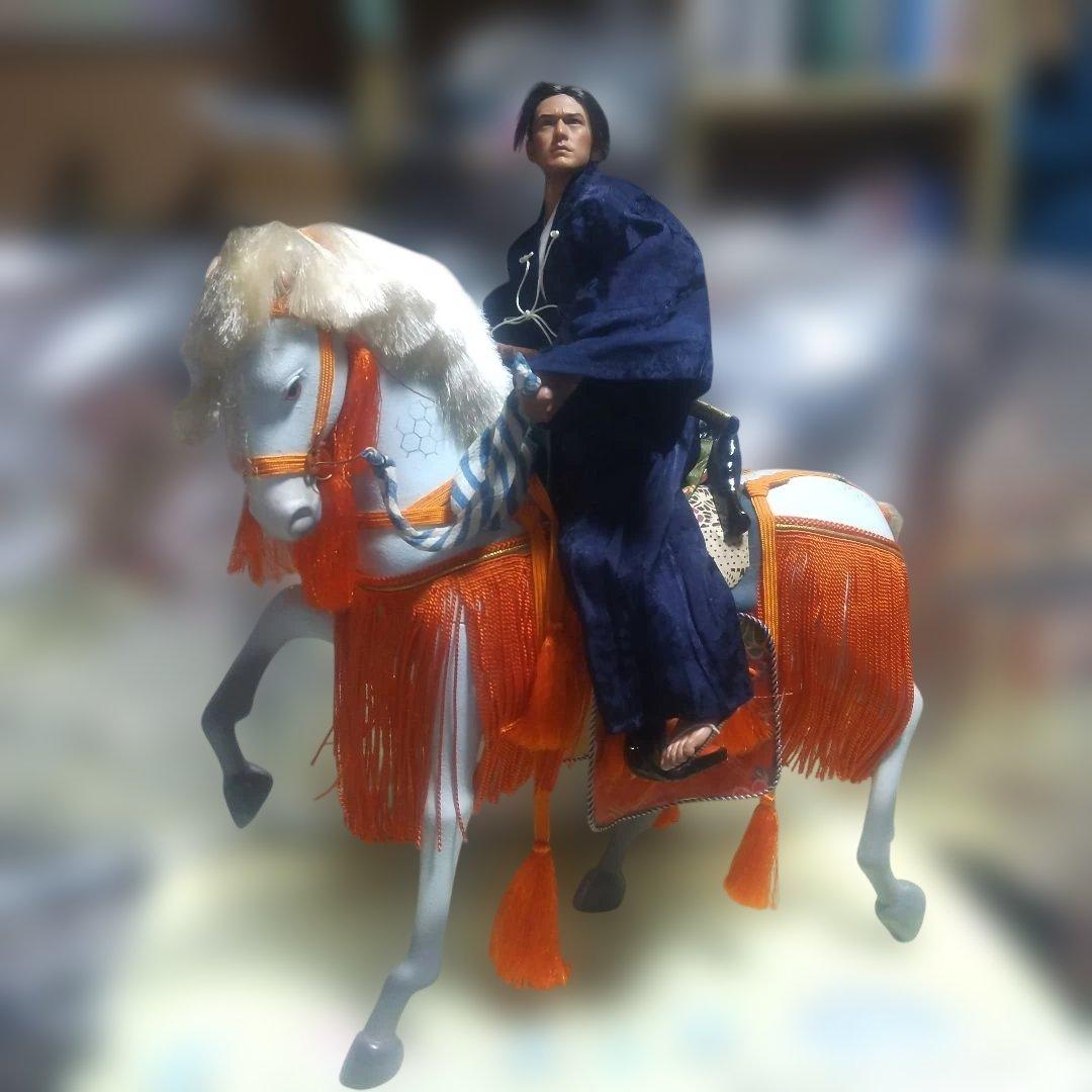 (^-^)値下げしました☆織田三郎信長騎馬アクションフィギュア紺色直垂衣装