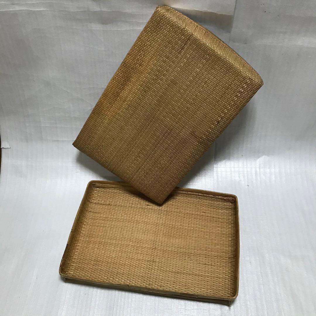 行李　平形　昭和　アンティーク　網目が締まり丁寧な作り！