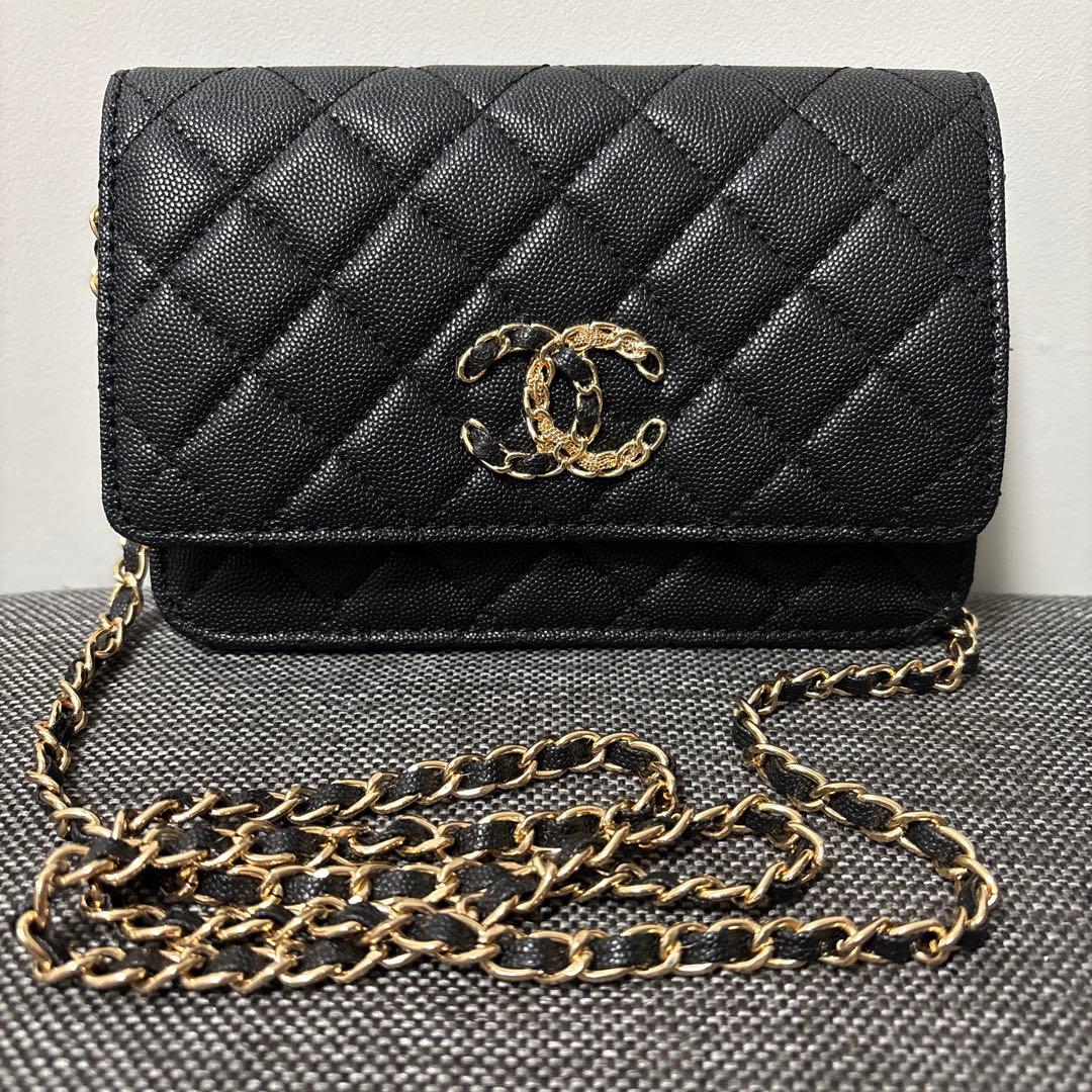 ショルダーバッグ チェーンウォレット ノベルティ ゴールド金具