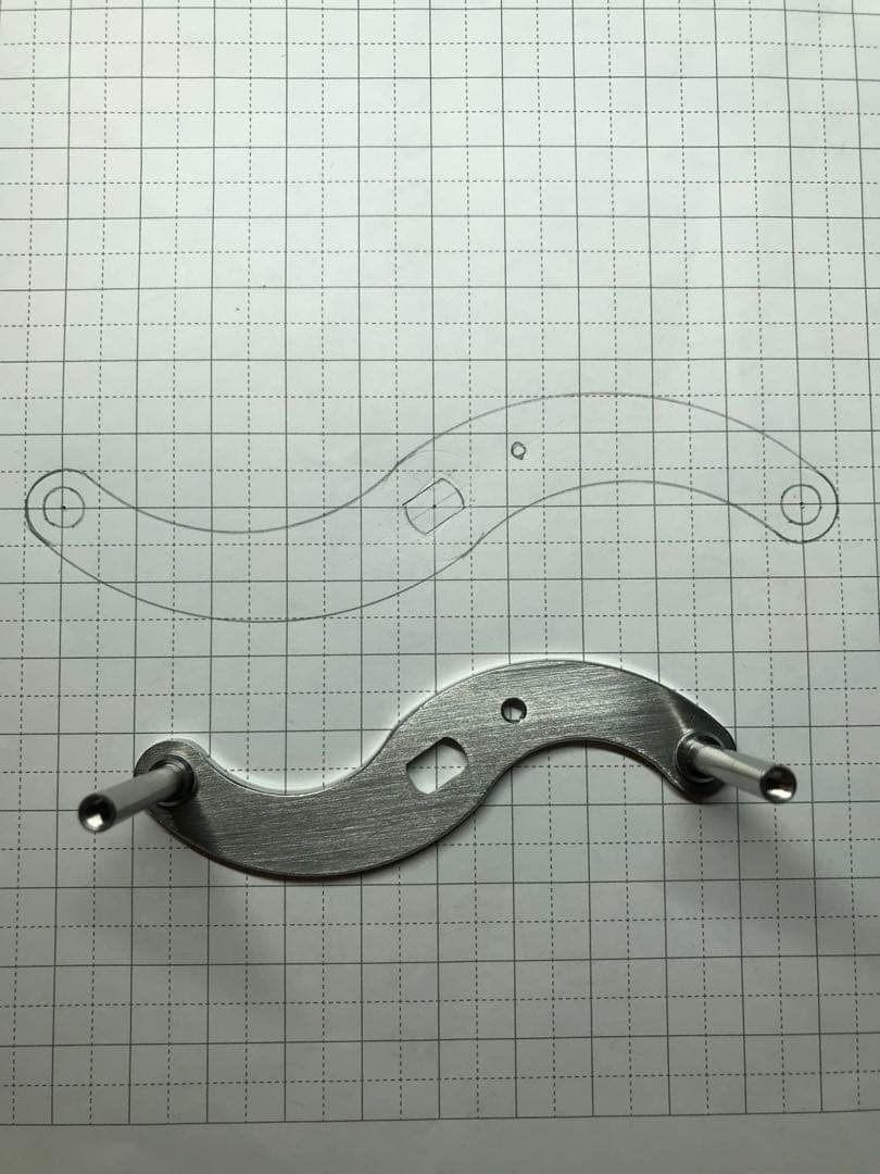 カランゲ さま専用　Ｓ字ハンドルシャフト組み100 右用＋KURO ノブ