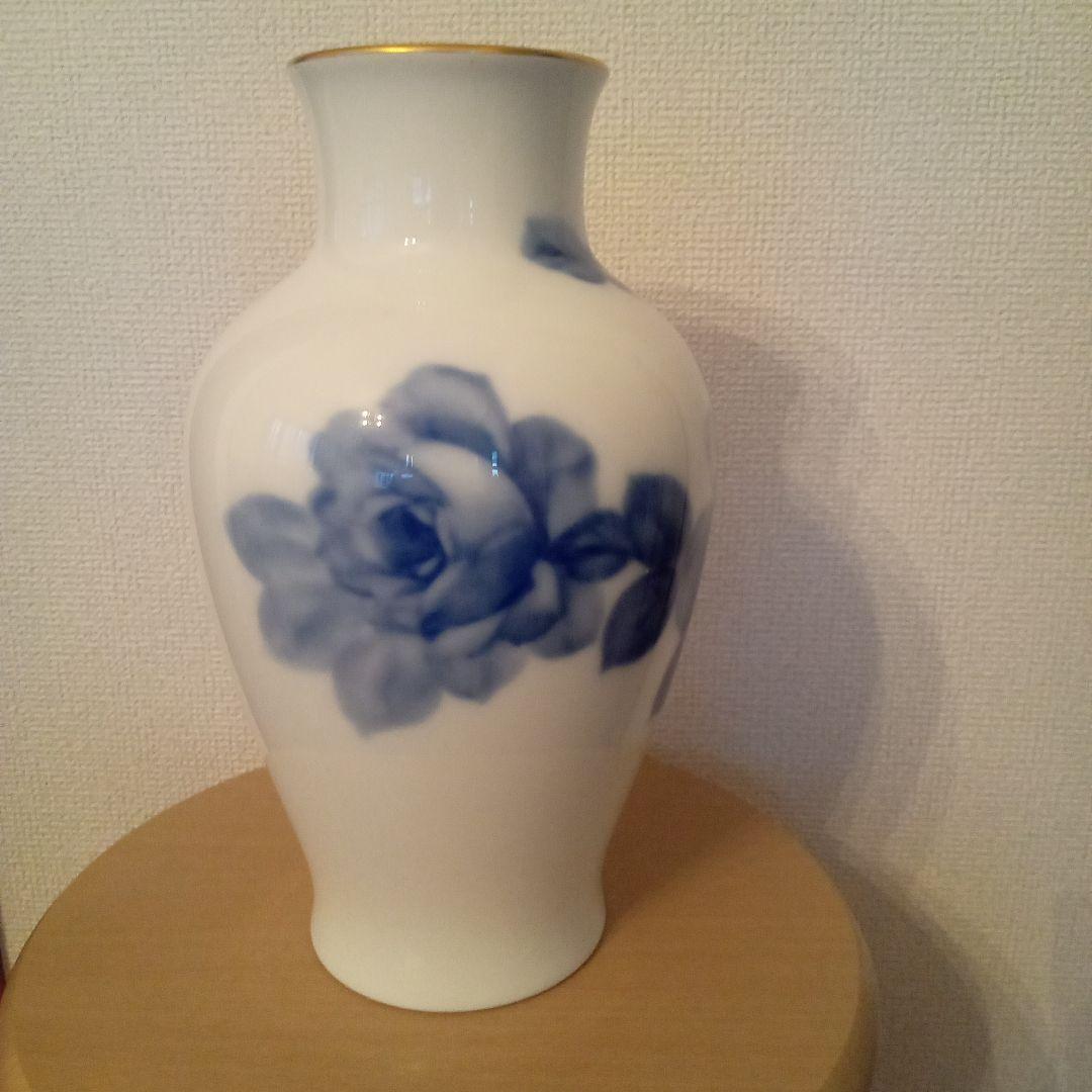 [良好品] 大倉陶園　ブルーローズ花瓶　28cm