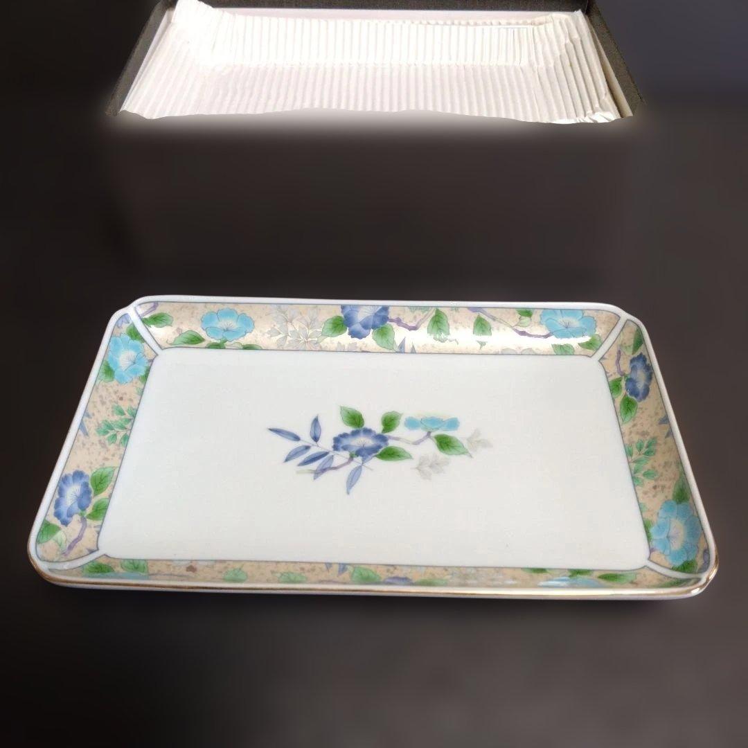 新品 美濃焼 庫山窯 長角皿5枚　懐石料理　料亭　MINO JAPAN