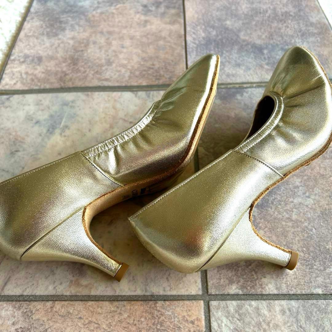 新品未使用Chacott ゴールド ダンスシューズ 7cmヒール 23.5cm