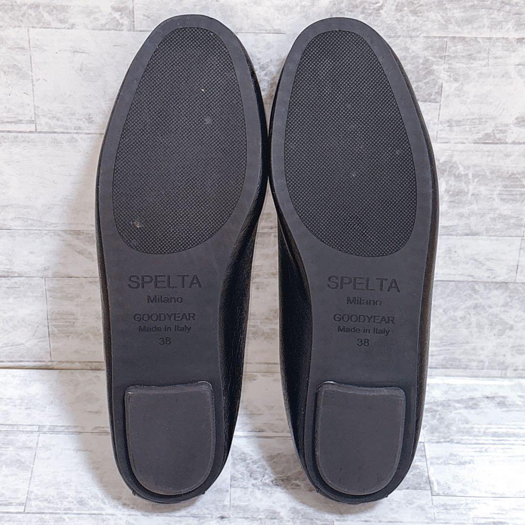 未使用級✨SPELTA スペルタ OLGA バレエシューズ 黒 38 24.5
