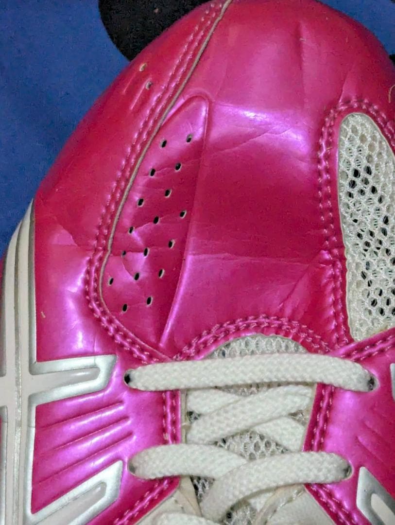 【1回のみ使用】ASICS 陸上競技用スパイク ピンク/ホワイト 27.5cm