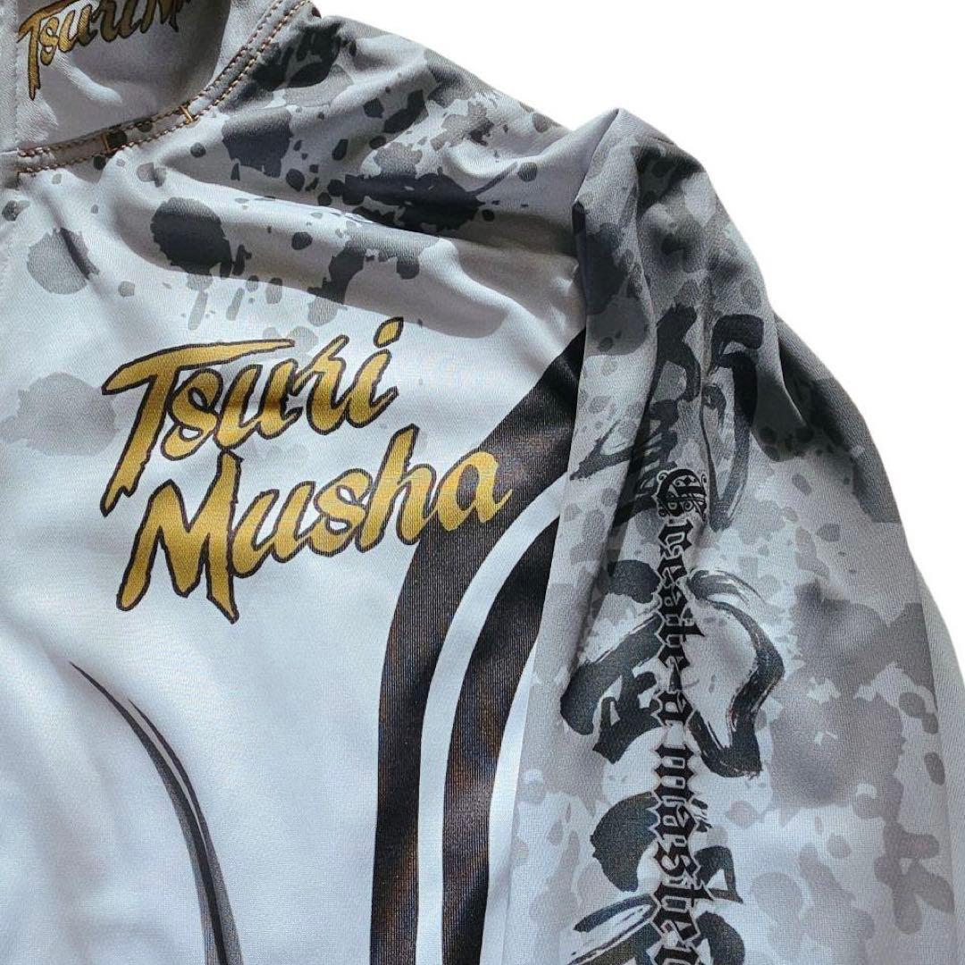 【人気デザイン】釣武者 Tsuri Musha ジップアップ ウェア ホワイトL