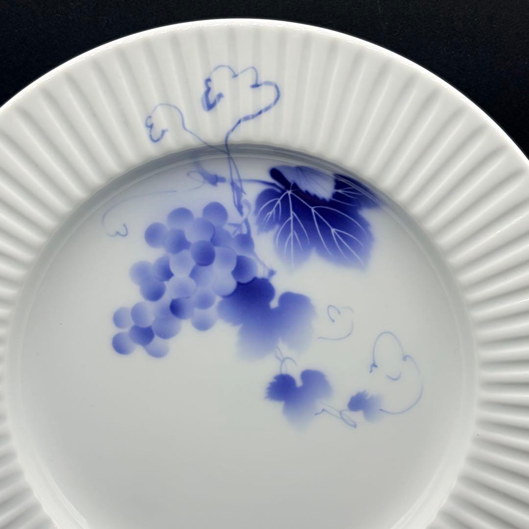 未使用 深川製磁 ブルーワイナリー ４枚 プレート 和皿 パスタ皿 カレー皿