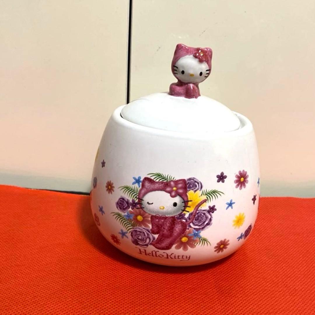 ハローキティ　キャンディポット　カップ&ポットセット　陶器製　レトロ可愛い