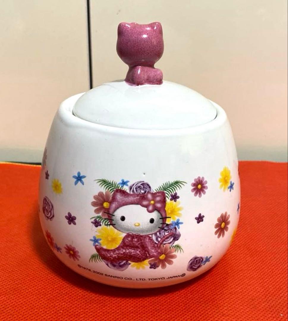 ハローキティ　キャンディポット　カップ&ポットセット　陶器製　レトロ可愛い