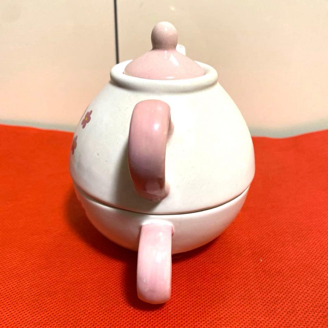 ハローキティ　キャンディポット　カップ&ポットセット　陶器製　レトロ可愛い