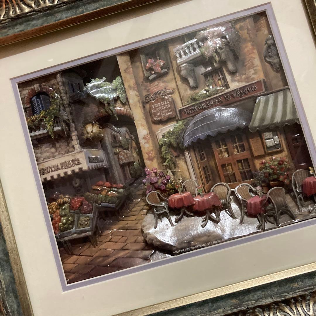 シンセリティ　シャドウボックス　アメリカ町のサテンとククモノ展　絵画　額縁