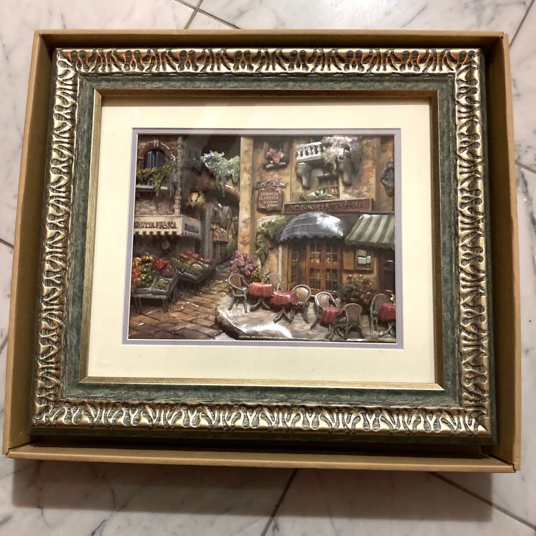 シンセリティ　シャドウボックス　アメリカ町のサテンとククモノ展　絵画　額縁