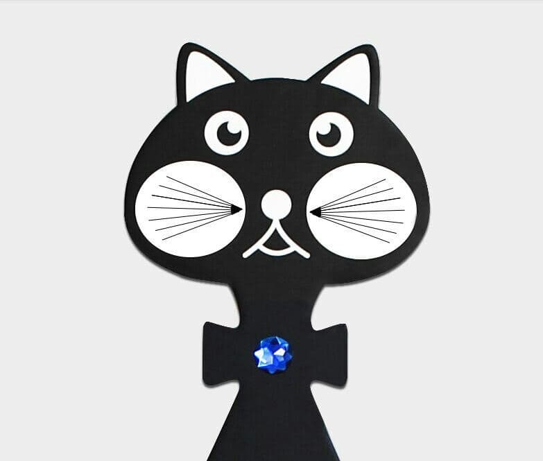 北欧の猫の掛け時計の静音の時計の個性の家庭用ファッションの掛け時計